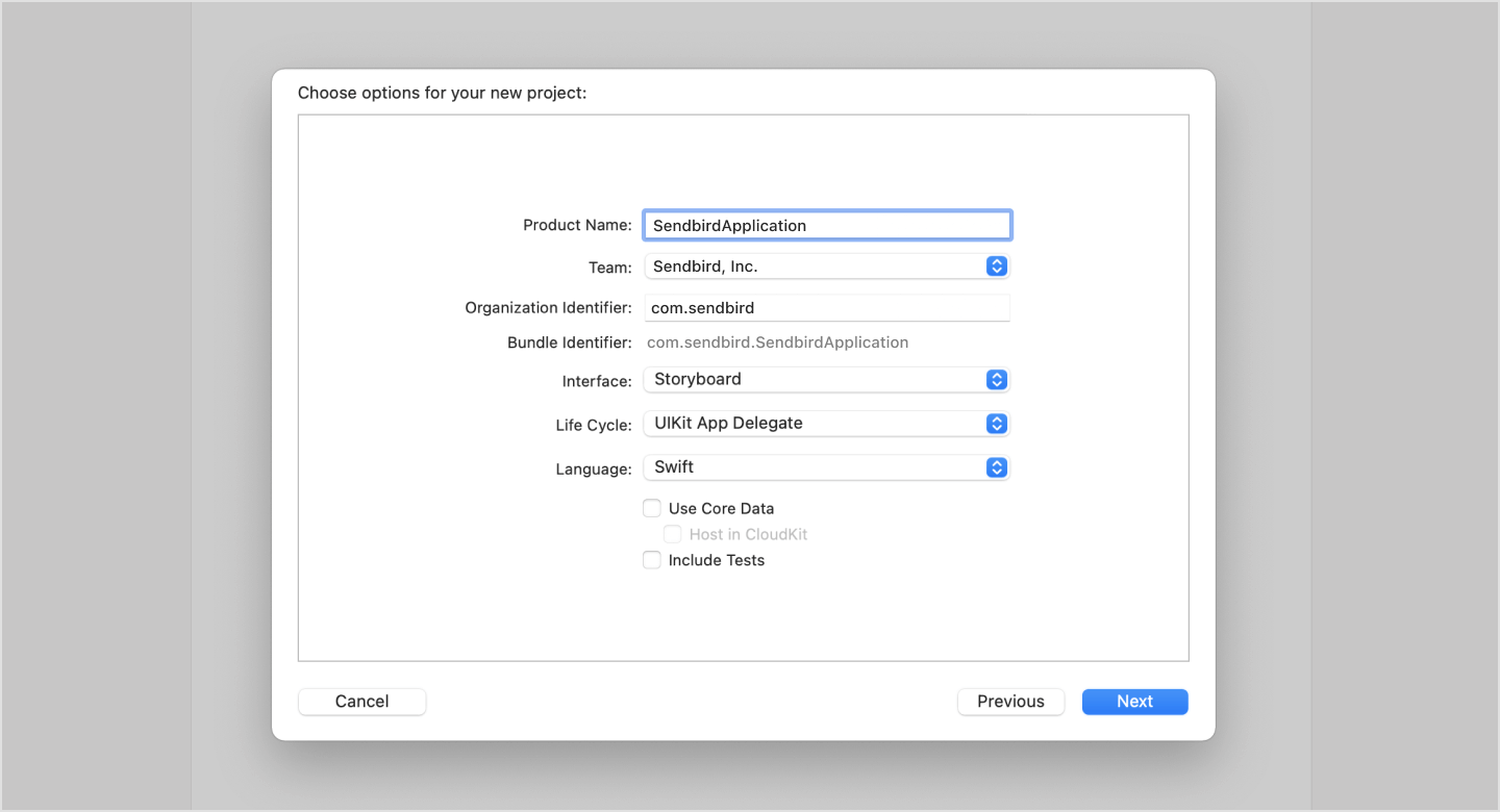 Image|Setting up your project in the Create new project dialog.